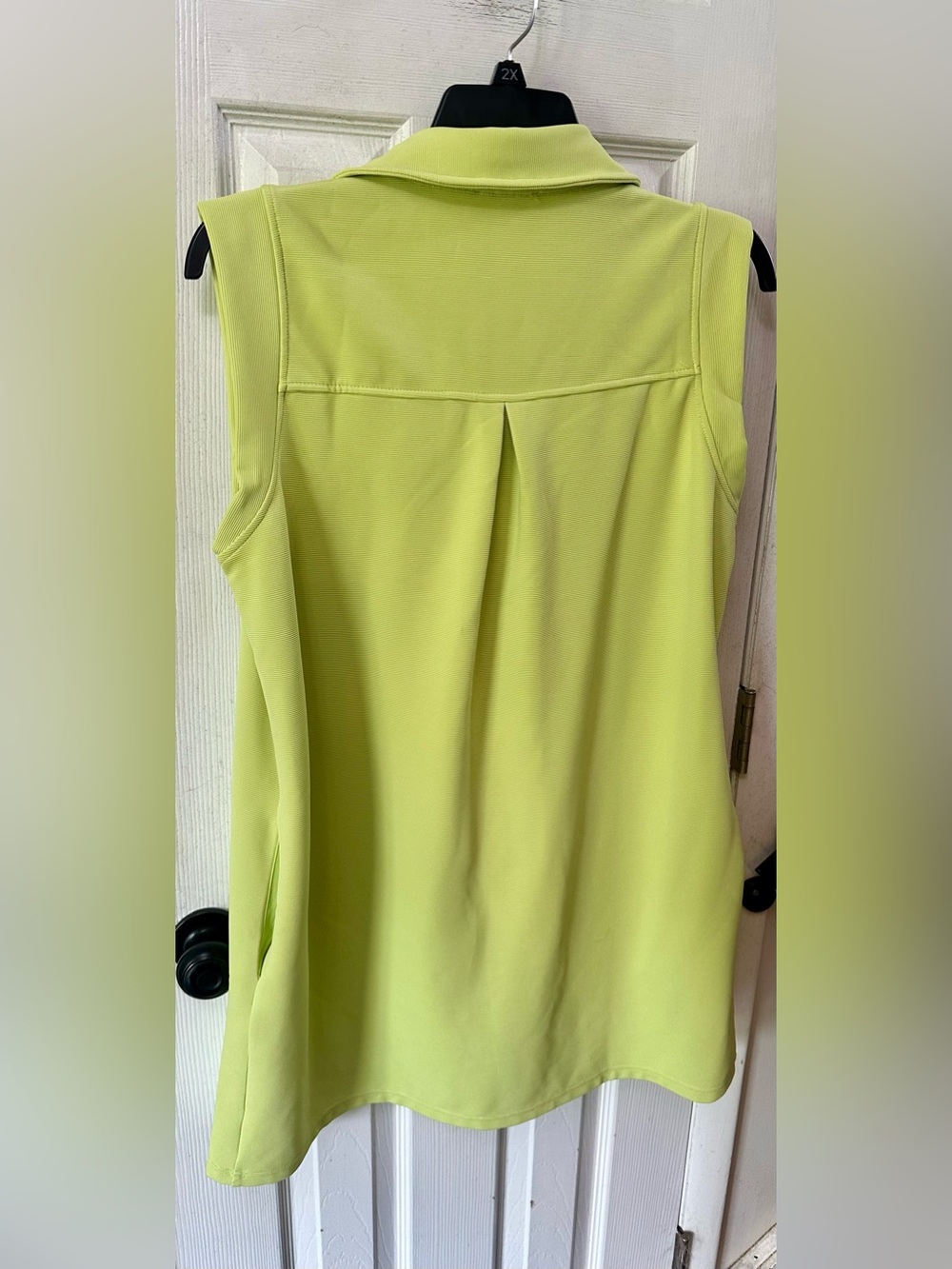 Entro Sleeveless Polo Tank Dress in Lime Green, Large - Picture 3 of 3